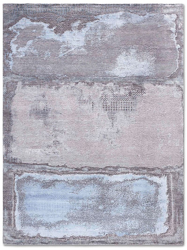 Light Blue Silver Hand-Woven Exquisite Rug