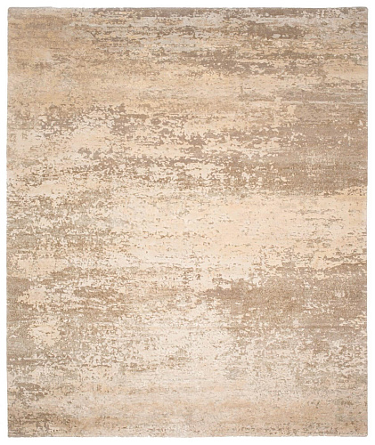 Artwork Hand-woven Wool & Silk Beige Luxury Rug