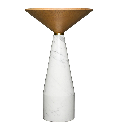 Cino White Marble Handcrafted Side Table