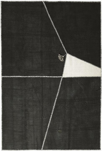Patchwork Hemp Black / White Flatwoven Rug