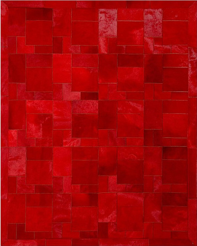 Puzzle Red Luxury Cowhide Rug