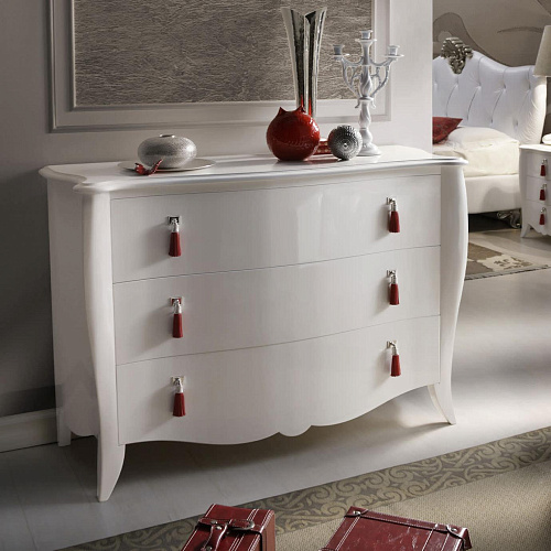 Italian White Lacquered Dresser