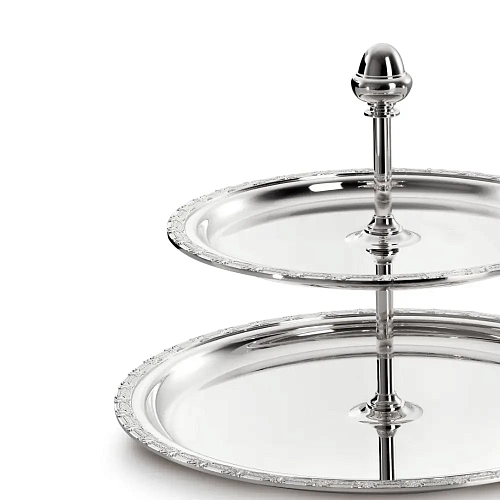 Two-Tier Silver-Plated Pastry Stand
