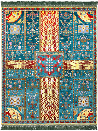 New Garden Hand-Knotted Wool / Silk Rug
