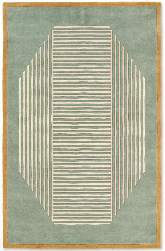 Octagon Lines Sage Designer Rug