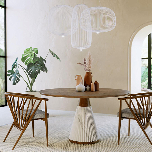 Marilyn Round White Italian Dining Table