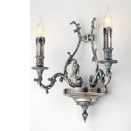 Bird Blue Silver Wall Sconce