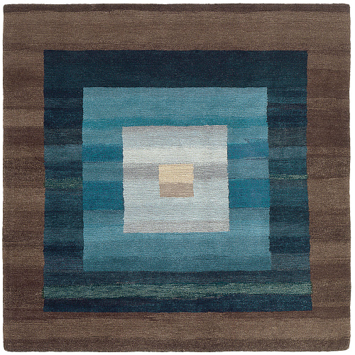 Hand-Woven Border Blue Luxury Rug
