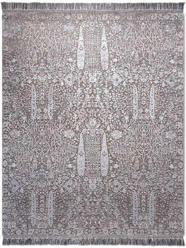 Pine Garden Charcoal Hand-Knotted Wool / Silk Rug
