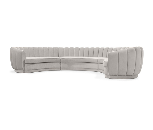 Refined Round Three-Seat Grand Sofa