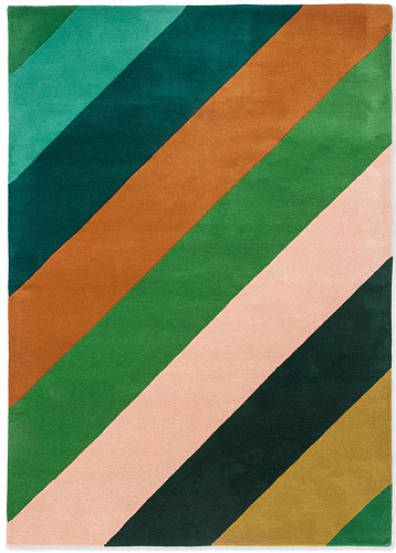 Rainbow Stripe Emerald/Amber Rug