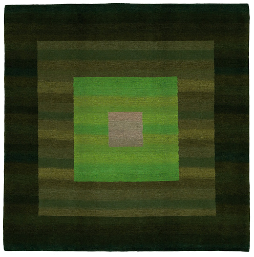Hand-Woven Border Green Luxury Rug