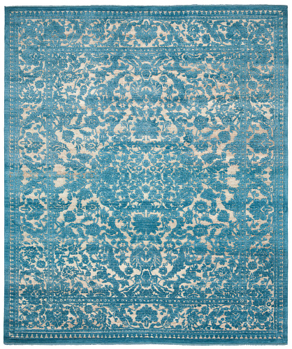 Medallion Hand-woven Blue Luxury Rug