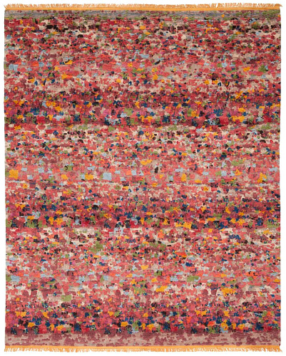 Luxurious Wool & Silk Hand-Woven Red Rug