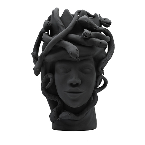 Dark Grey Moor's Head Artisan Sculpture