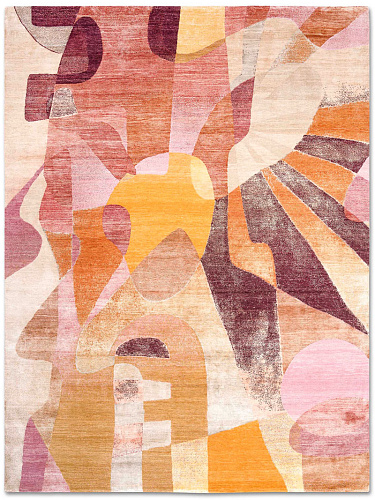 Red Sunset Hand-Knotted Wool / Silk Rug