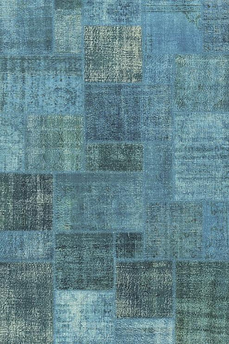 Dark Turquoise Patchwork Luxury Rug