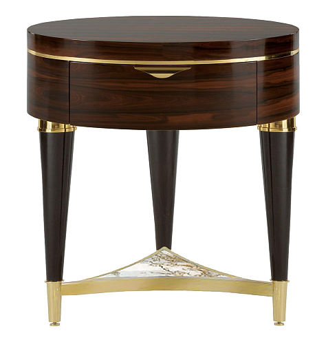 Elegance Dark Round Bedside Table