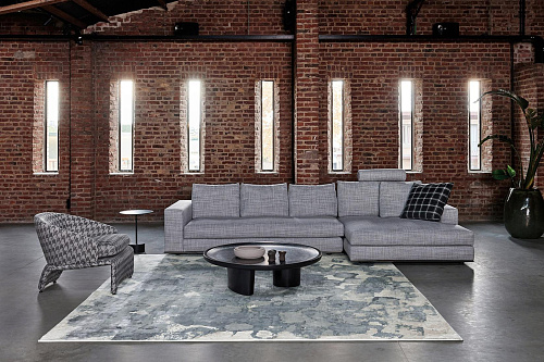 Patchwork Astral Grey Textured Rug