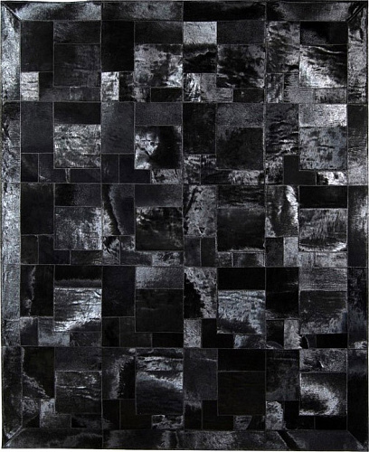 Puzzle Black Luxury Cowhide Rug