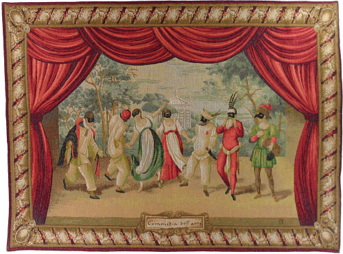 Commedia dell'Arte Handwoven Tapestry