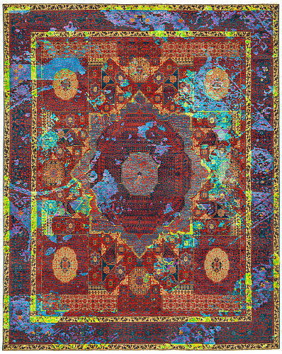 Multicolored Hand-woven Wool / Silk Luxury Rug