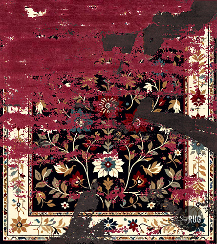 Chennai Burgundy Black Designer Rug