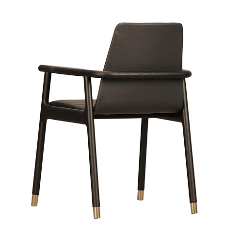 Joyce Dark Brown Handcrafted Chair with Armrests