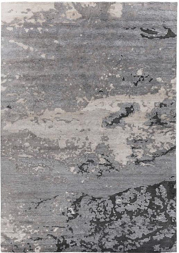 Abstract Grey Luxury Bamboo Silk Rug