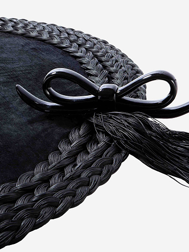 Black Tie Carpet Silk / Leather Rug