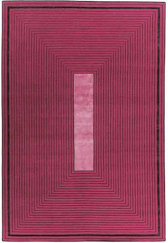 Handwoven Red Border Wool / Viscose Rug