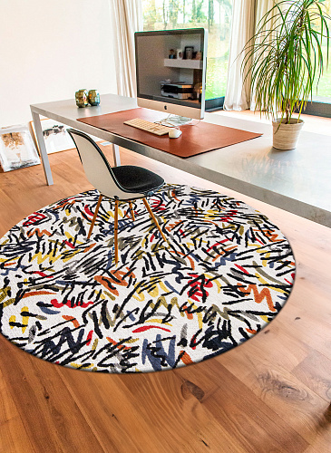 Urban Lines Grey Round Rug