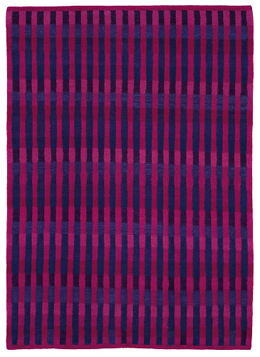 Hand-woven Pink / Purple Stripes Luxury Rug
