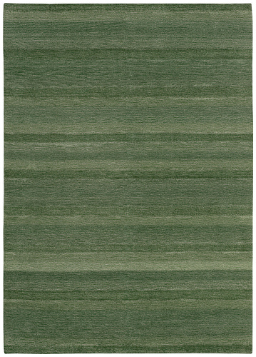 Hand-woven Green Stripes Luxury Rug