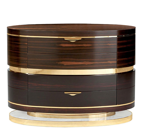 Elegance Round Brown Artisan Chest of Drawers