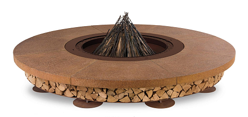 Concrete Brown Outdoor Fire Pit