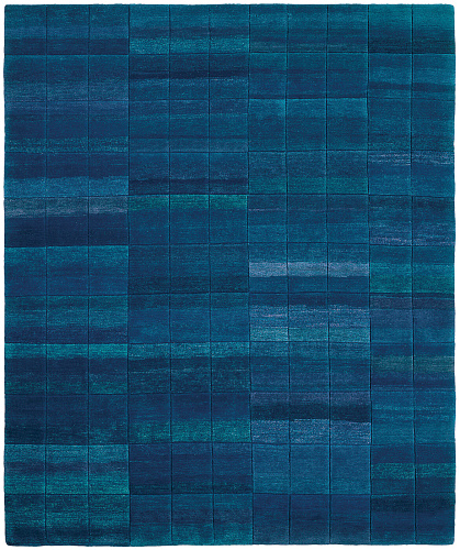 Deep Line Blue Hand-woven Luxury Rug