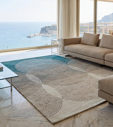Layered Circles Handcrafted Rug