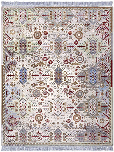 New Tribal Hand-Knotted Wool / Silk Rug