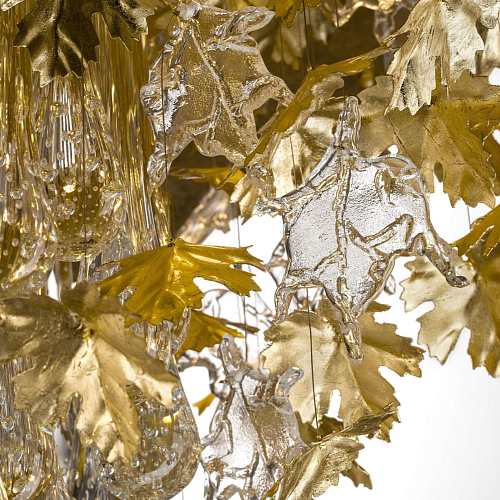 Elegant Maple Leaf Gold Chandelier