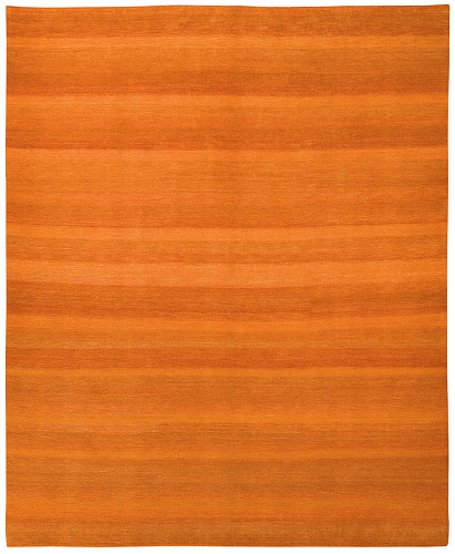 Hand-woven Orange Stripes Luxury Rug