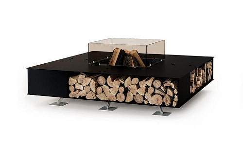 Square Black Outdoor Fire Pit