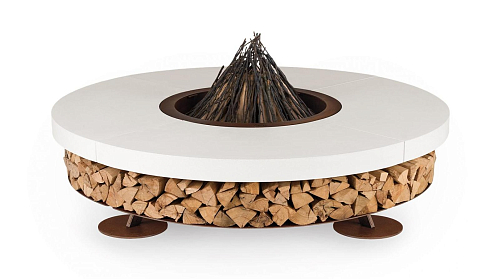 Concrete White Outdoor Fire Pit