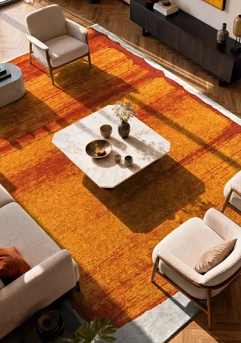 Orange Wilton Rug