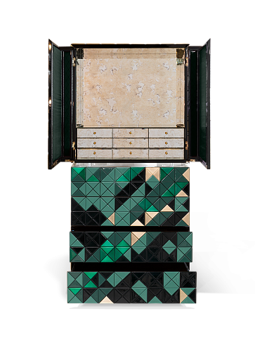 Mosaic II Green Designer Cabinet