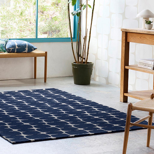 Mini Block Indigo Rug