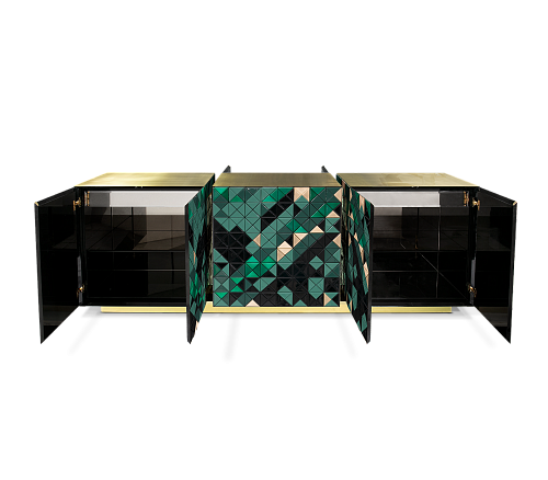 Mosaic Green Artisanal Sideboard