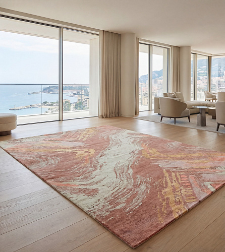 Marble Drift Rose Handwoven Rug