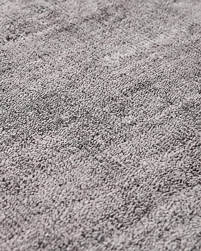Handwoven Round Silver Silk Rug