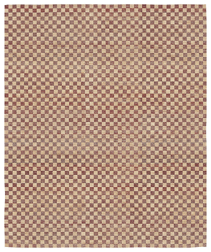 Hand-woven Checkered Dark Red Luxury Rug
